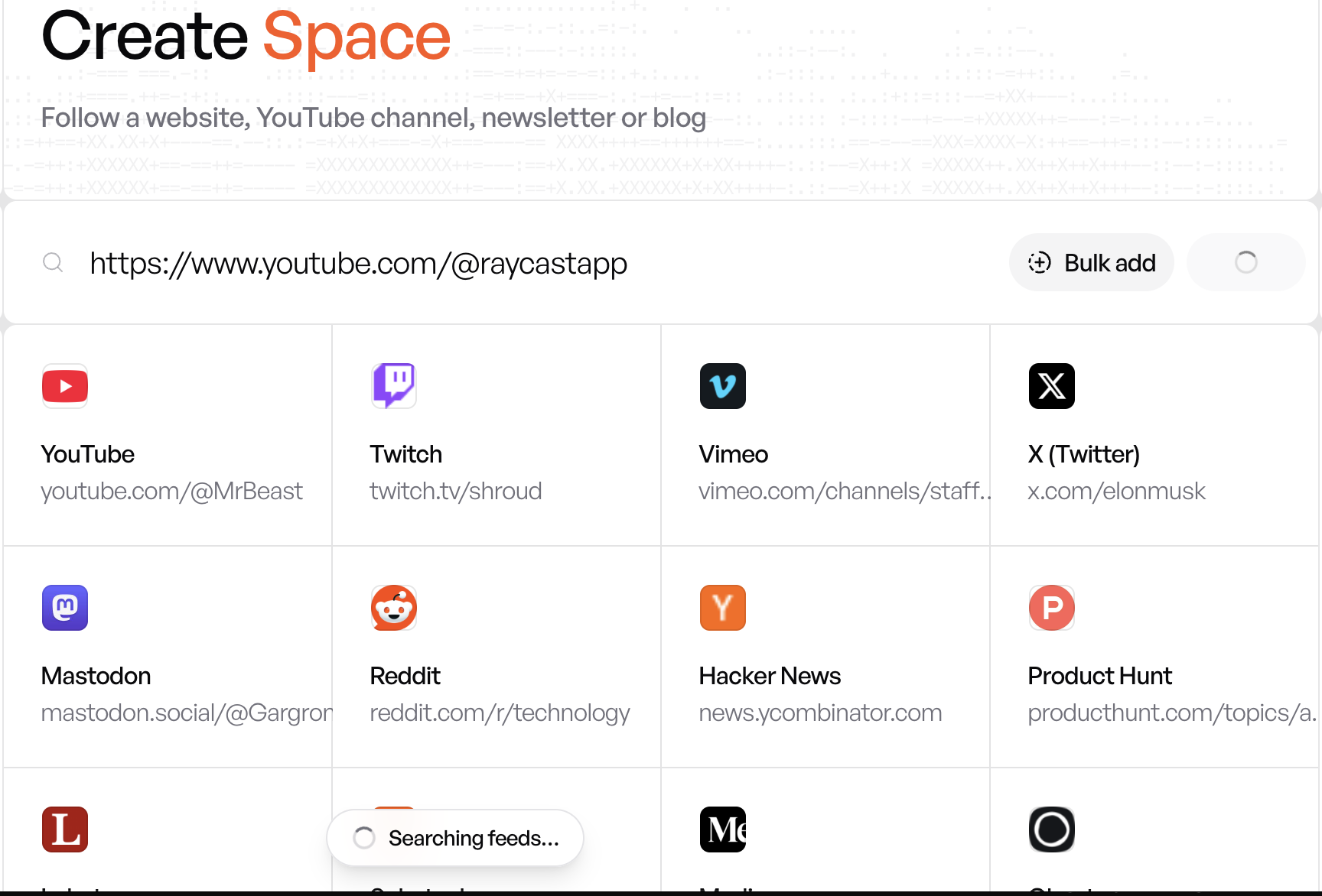 fetching youtube channel in repurai